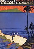 HAWAII HAWAIIAN ISLANDS SURF SURFING BEACH DIRECT FROM LOS ANGELES 24 X 36 VINTAGE POSTER REPRO