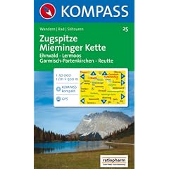 Zugspitze, Mieminger Kette: Ehrwald, Lermoos, Garmisch, Reutte. Wander-, Rad- und Skitourenkarte. GPS-genau. 1:50.000
