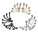 Penderie 3 Pairs Mixed Color Front & Back Earrings Stainless Steel Ear Studs Earbobs Ear Clips