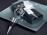 Chrome Open Heart Bottle Stopper (Set of 24) - Baby Shower Gifts & Wedding Favors