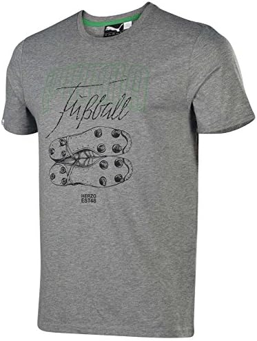 Puma Men's Brasil 70 1-Up Tee Shirt-Heather Gray-2XL
