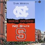 North Carolina Tar Heels House Divided with the NC State Wolfpack 28x40 Banner Flag