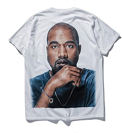 Kanye West Men's Fashion Lifelike 3D Print T-Shirts (L, white)