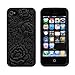 niceeshop(TM) Black 3D Sculpture Rose Flower Silicone Soft Case Cover for iPhone 5 5S+Screen Protector