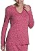 Nautica Women's Centipede Print Long Sleeve Henley Tee