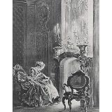 Stone fireplaces:Professionally Framed Adolf Friedrich Erdmann of Menzel (Attempts at stone with brush and Schabeisen Lady Reading by the fireplace) B - 11x17 with RichAndFramous Black Wood Frame