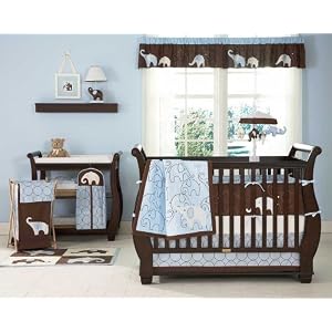 Blue Elephant 4 Piece Baby Crib Bedding Set by Carters