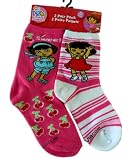 Nick Jr. girls socks 2 pairs- Dora the Explorer girls socks (size 5-6 1/2)