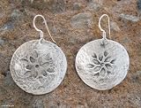 Earrings, 'Sand Dollars' 1.2 W 0.1 W 1.7 L