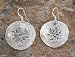 Earrings, 'Sand Dollars' 1.2 W 0.1 W 1.7 L