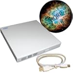 HQRP External USB 2.0 Slim CD / DVD-RW Drive (DVD Writer / Burner) (White) for Advent 4211 / 4212 / 4213 Netbook + HQRP Coaster