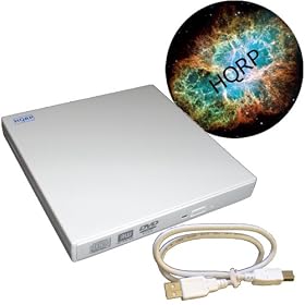 HQRP External USB 2.0 Slim CD / DVD-RW Drive (DVD Writer / Burner) (White) for ASUS Eee PC 701C 701SD 701SDX 702 800 801 Netbook + HQRP Mousepad