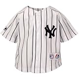 Majestic New York Yankees White Pinstripe Infant Button Down Jersey