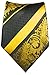 Gold and Black Silk Tie and Pocket Square . Paul Malone Red Line