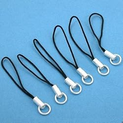 6 Sterling Silver Cell Phone Charm Straps Jewelry Part