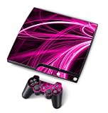 PS3 Slim Pink Energy Digiwrap & 2 Matching Controllers