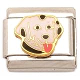 Enamel Dalmatian Italian Charm Stainless Steel 9mm