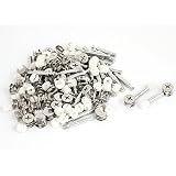 uxcell 家具カムフィッティング　プラスチック製シルバートーン　ジョイントコネクター　50個入り