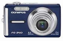 Olympus FE-340 8MP Digital Camera with 5x Optical Zoom (Blue)