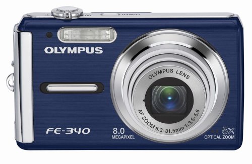 Olympus FE-340 8MP Digital Camera with 5x Optical Zoom (Blue)