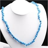 Blue Howlite Chip Gemstone Necklace 36"