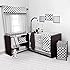 Bacati - Dots/pin Stripes Black/white 10 Pc Crib Set Including Bumper Pad