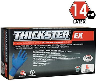 THICKSTER LATEX EXAM GRADE GLOVE (EX LIGHTLY POWDERED) - Box - Size: 2X-Large