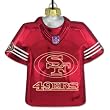 San Francisco 49ers 4.5" Light-Up Glass Laser Jersey Holiday Tree Ornament Set of 2 - NFL Football
