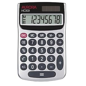 Aurora HC300 Handheld Calculator (With Long Answer Bar)