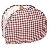 Gingham Burgundy 4 Slice Toaster Appliance Cover