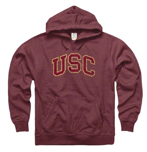 USC Trojans Heather Cardinal Tradition Ring Spun Hooded Sweatshirt
