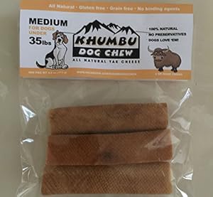 Introductory Offer up to 50% Off. All Natural Yak Cheese From Himalayan Foothills - Pure Vegetarian. Exceptional Alternative for Rawhides, Antlers, and Sticks. For Medium Dogs. Chew Weight: 3.5 Oz.