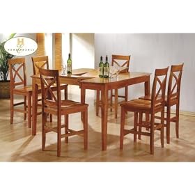 Click here to buy Home Elegance 794A-24 Oak Counter Height Side Chair 24in H by Home Elegance.