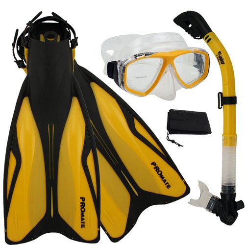 PROMATE ForcePace Fins Dry Snorkel Scuba Diving Mask Snorkeling Set Reviews