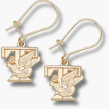 Toronto Blue Jays 3/8 New Logo Dangle Earrings - 10KT Gold Jewelry