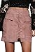 MINICOP Womens' Vintage Sexy Lace Up High Waist Bodycon Faux Suede Mini Skirt