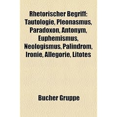 Rhetorischer Begriff: Tautologie, Pleonasmus, Paradoxon, Antonym, Euphemismus, Neologismus, Palindrom, Ironie, Allegorie, Litotes