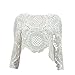 Froomer Women Sexy Lace Hollow Crop Tops Long Sleeve Zipper Blouse