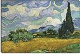 IMAGE OF Wheatfield with Cypresses 1889 by Vincent van Gogh Canvas Painting Reproduction Art Print #1011 61