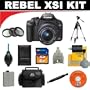 Canon Digital Rebel XSi 12MP Digital SLR Camera with EF-S 18-55mm f/3.5-5.6 IS Lens (Black) + Deluxe DBROTH Accessory Kit