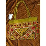 Embroidered Purse Gamboge Banjara Mirrors Sari Handbag
