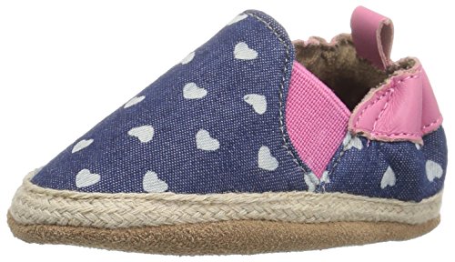 Robeez Girls' Heart Mania Slip-On, Grey, 6-12 Months M US Infant