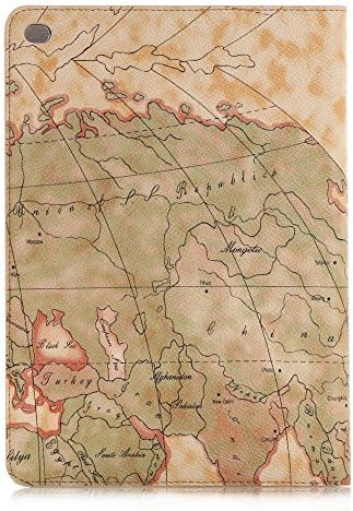 Taiyanggu Map Pattern Flip Stand Card Slot PU Leather Cover for Apple iPad Pro 12.9" Light Brown