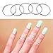 Mokingtop New Fashion 5PCS/Set Rings Urban Silver Stack Plain Cute Above Knuckle Ring Band Midi Ring