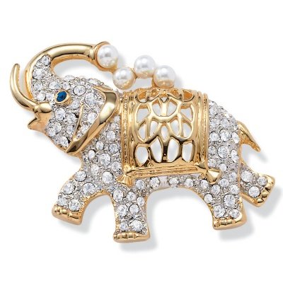 Crystal Elephant Pin