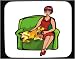 Decorated Mouse Pad with human, body, individuals, individual, domestic, persons, spaniel, dogs, young, brush, american, humans, hair, girl, people, woman, animal, cocker, person, dog