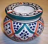Picture Moroccan Handmade Two-Piece Ceramic Blue Large Ashtray,by Treasures of Morocco