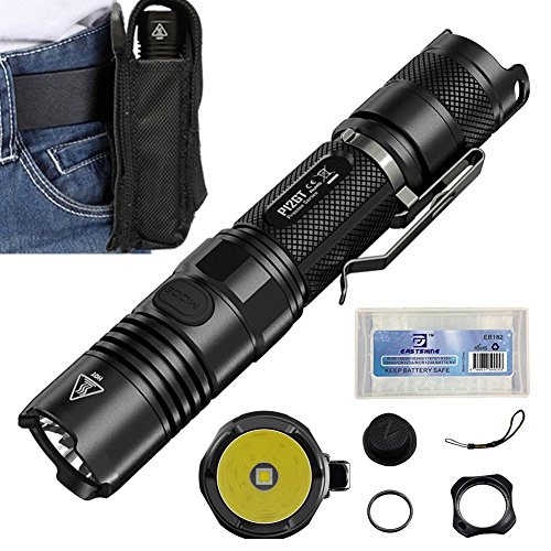 Bundle: Nitecore P12GT Tactical Flashlight CREE XP-L HI V3 1000Lm Compact Searchlight With EASTSHINE EB182 Battery Case