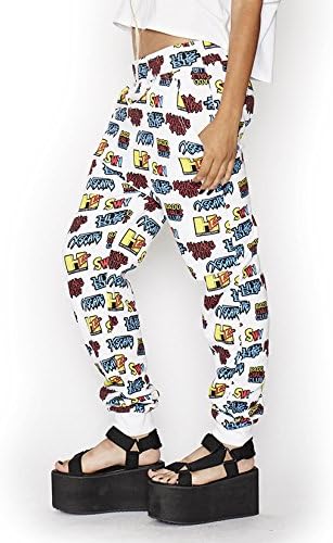 HLZBLZ Women's WATCH LEARN SWEATPANTS SMALL White