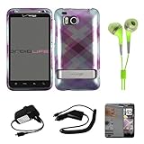 Purple Plaid Durable 2 Piece Protective Crystal Hard Shield Guard Cover Cas ....